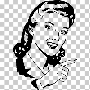 SVG Illustration of a lady pointing at something SVG Illustration of a lady pointing at something