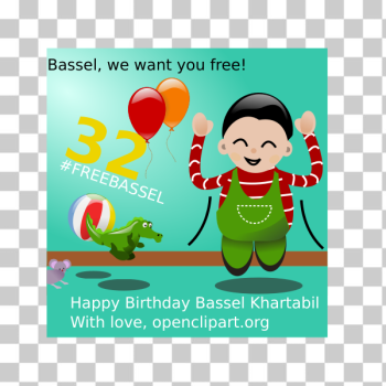 SVG Illustration of colorful happy birthday poster