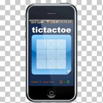 SVG Iphone with tictactoe game on screen vector image
