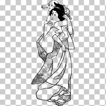 SVG Japanese mother and child SVG Japanese mother and child