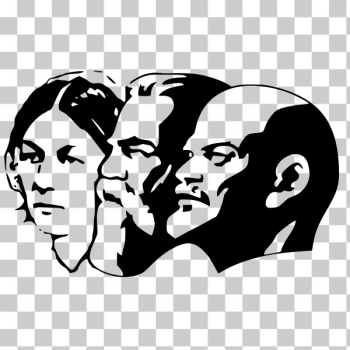 SVG Karl Marx and Vladimir Ilyich Lenin portrait vector clip art