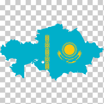 SVG Kazakhstan flag and map SVG Kazakhstan flag and map