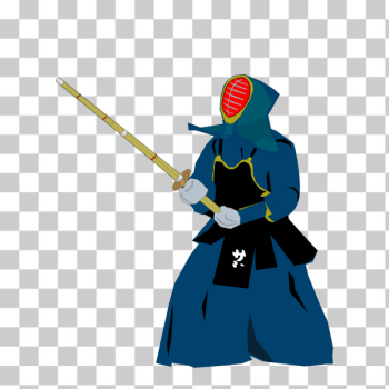 SVG Kendo martial arts fighter vector illustration