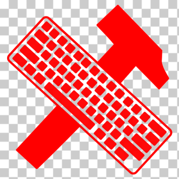SVG Keyboard over hammer vector image SVG Keyboard over hammer vector image
