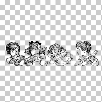 SVG Kids eating corn