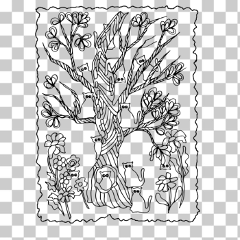 SVG Kitten tree illustration SVG Kitten tree illustration