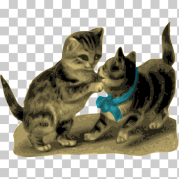 SVG Kittens One with Blue Ribbon SVG Kittens One with Blue Ribbon
