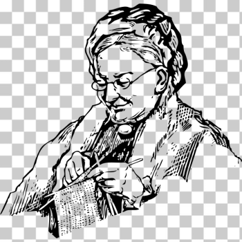 SVG Knitting grandma vector image SVG Knitting grandma vector image