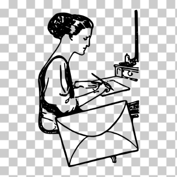 SVG Lady writing SVG Lady writing