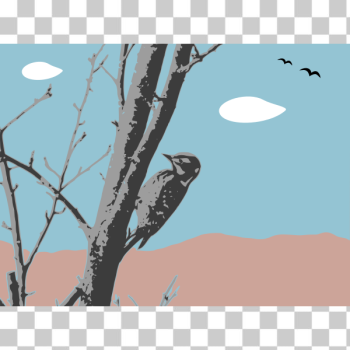 SVG Landscape with woodpecker SVG Landscape with woodpecker