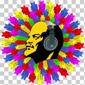 SVG Lenin listening to disco music vector illustration SVG Lenin listening to disco music vector illustration