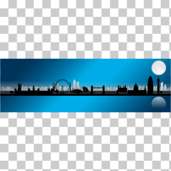 SVG London Skyline Night Scene SVG London Skyline Night Scene