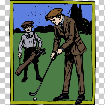 SVG man golfing colour SVG man golfing colour