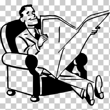 SVG Man reading newspaper vector image SVG Man reading newspaper vector image