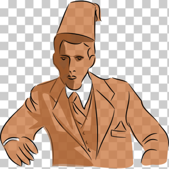 SVG Man with fez illustration SVG Man with fez illustration