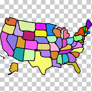 SVG Map of USA without legend vector image SVG Map of USA without legend vector image