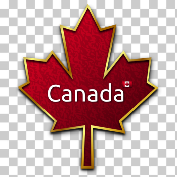 SVG Maple leaf with golden trim vector SVG Maple leaf with golden trim vector