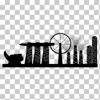 SVG Marina Bay Cityscape Silhouette SVG Marina Bay Cityscape Silhouette