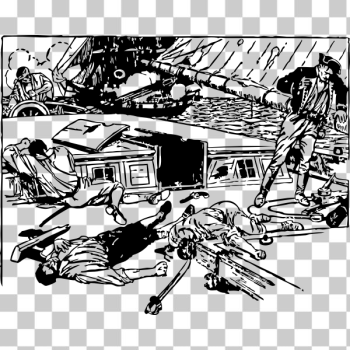 SVG Maritime war scene vector drawing SVG Maritime war scene vector drawing