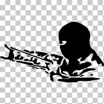 SVG Masked man with slingshot