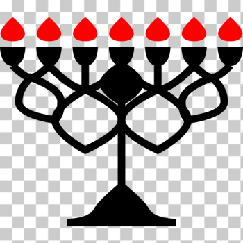 SVG Menorah in red and black SVG Menorah in red and black