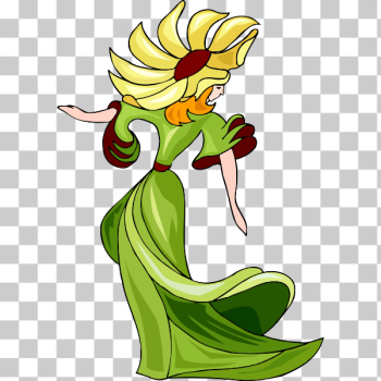 SVG Model with sunflower hat SVG Model with sunflower hat