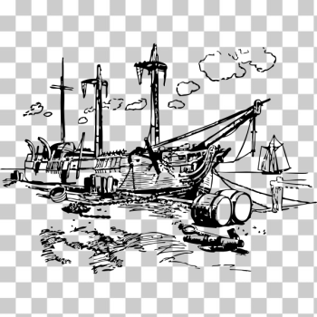 SVG Moldering ship wreck vector drawing SVG Moldering ship wreck vector drawing