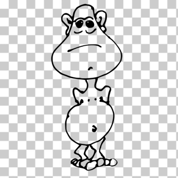 SVG Monster with black eyes waiting vector clip art