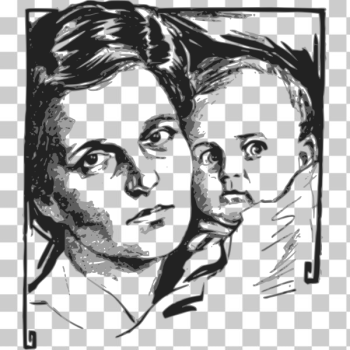 SVG Mother and startled baby vector illustration SVG Mother and startled baby vector illustration