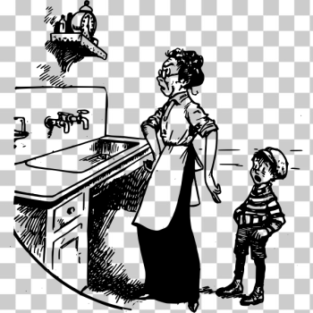 SVG Mother Son and Clock