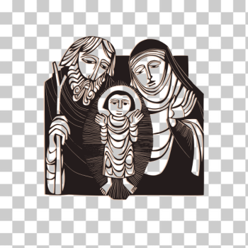 SVG Nativity scene in shades of black SVG Nativity scene in shades of black