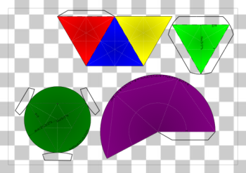 SVG nets of cone enveloped tetrahedron SVG nets of cone enveloped tetrahedron