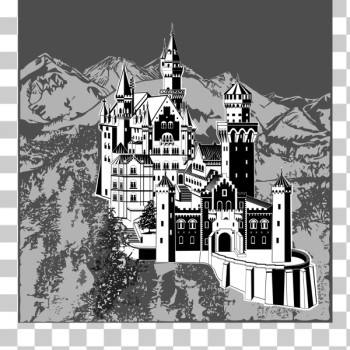 SVG Neuschwanstein Castle vector clip art SVG Neuschwanstein Castle vector clip art