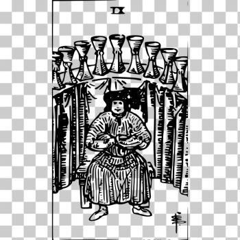 SVG Nine of cups tarot card SVG Nine of cups tarot card