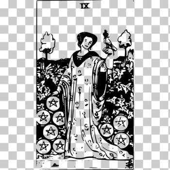 SVG Nine of pentacles tarot card SVG Nine of pentacles tarot card