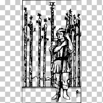 SVG Nine of wands tarot card SVG Nine of wands tarot card