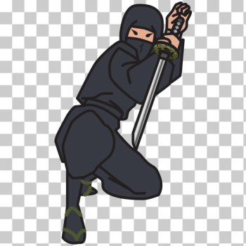 SVG Ninja with a sword attacking SVG Ninja with a sword attacking