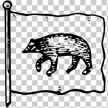 SVG Okwari with a bear in black and white vector clip art