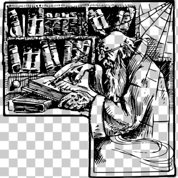 SVG Old Man and books