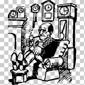 SVG Old man with clocks SVG Old man with clocks