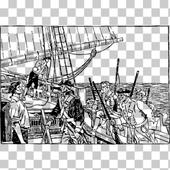SVG Old warship sailing scene vector drawing SVG Old warship sailing scene vector drawing