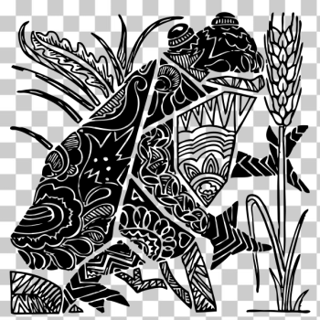 SVG Ornate frog woodcarving vector image SVG Ornate frog woodcarving vector image