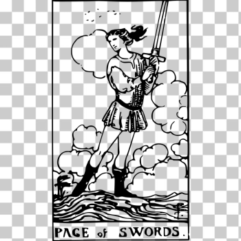 SVG Page of swords in tarot card SVG Page of swords in tarot card