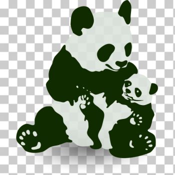 SVG Panda amp Baby Panda