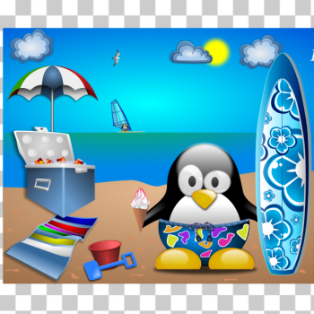 SVG Penguin on sandy beach vector image SVG Penguin on sandy beach vector image