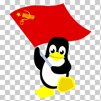 SVG Penguin with red flag SVG Penguin with red flag