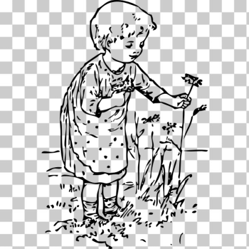 SVG Picking flowers vector illustration SVG Picking flowers vector illustration