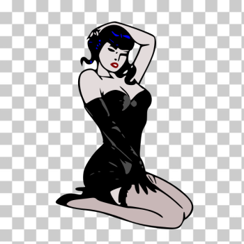 SVG Pin-up blue