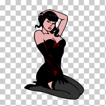 SVG Pin-up red SVG Pin-up red