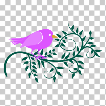 SVG Pink bird in a branch SVG Pink bird in a branch